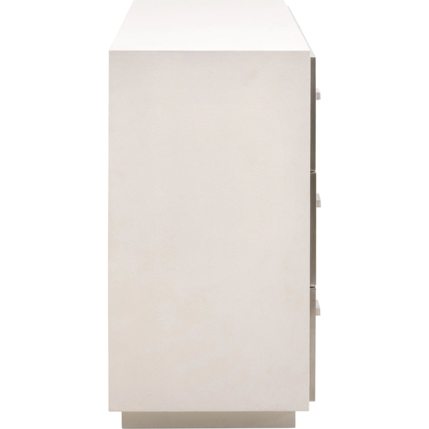 005 SI-2138273 | Additional Silo | Wynn Shagreen Double Dresser by Essentials For Living in pearl shagreen, brushed stainless steel. Made from faux shagreen resin, solid rubberwood, plywood, mdf, stainless steel in a modern style.