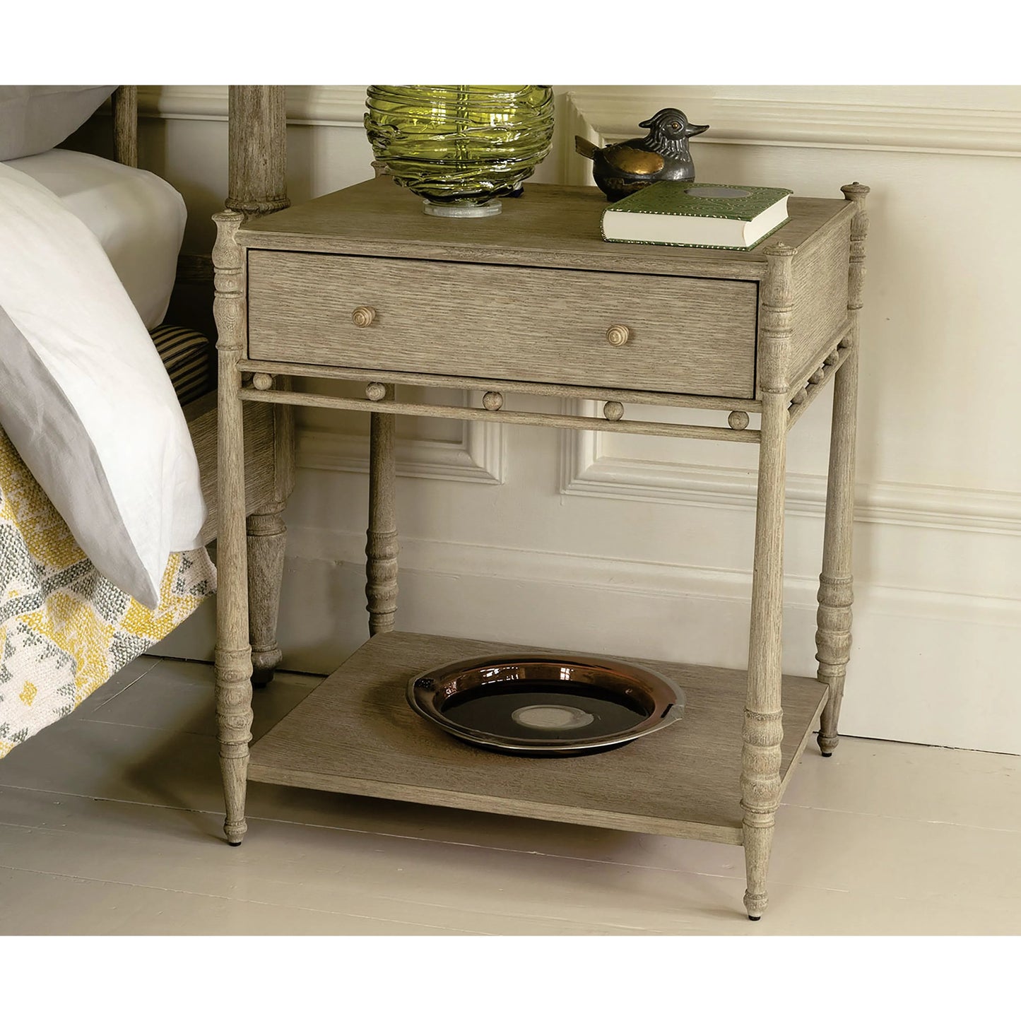 005 SI-2186378 | Lifestyle | Morris 24" Bedside Table by Jonathan Charles in washed grey oak. Made from oak in a modern style.