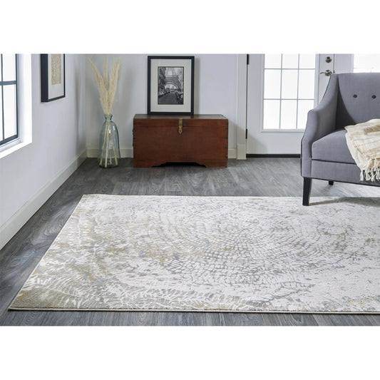 Parker Transitional Rug - 3702F by Feizy in ivory, tan, gray. Made from viscose, polyester in a unique style.