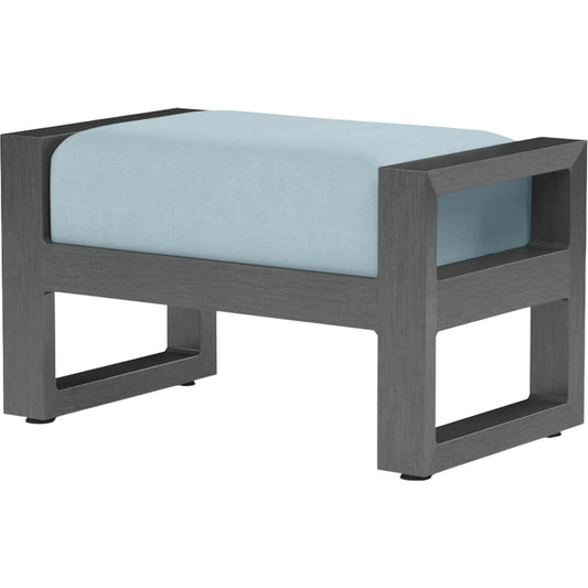 001 SI-2513900 | Primary Silo | Redondo Outdoor Ottoman by Sunset West in grays. Made from aluminum in a modern style.