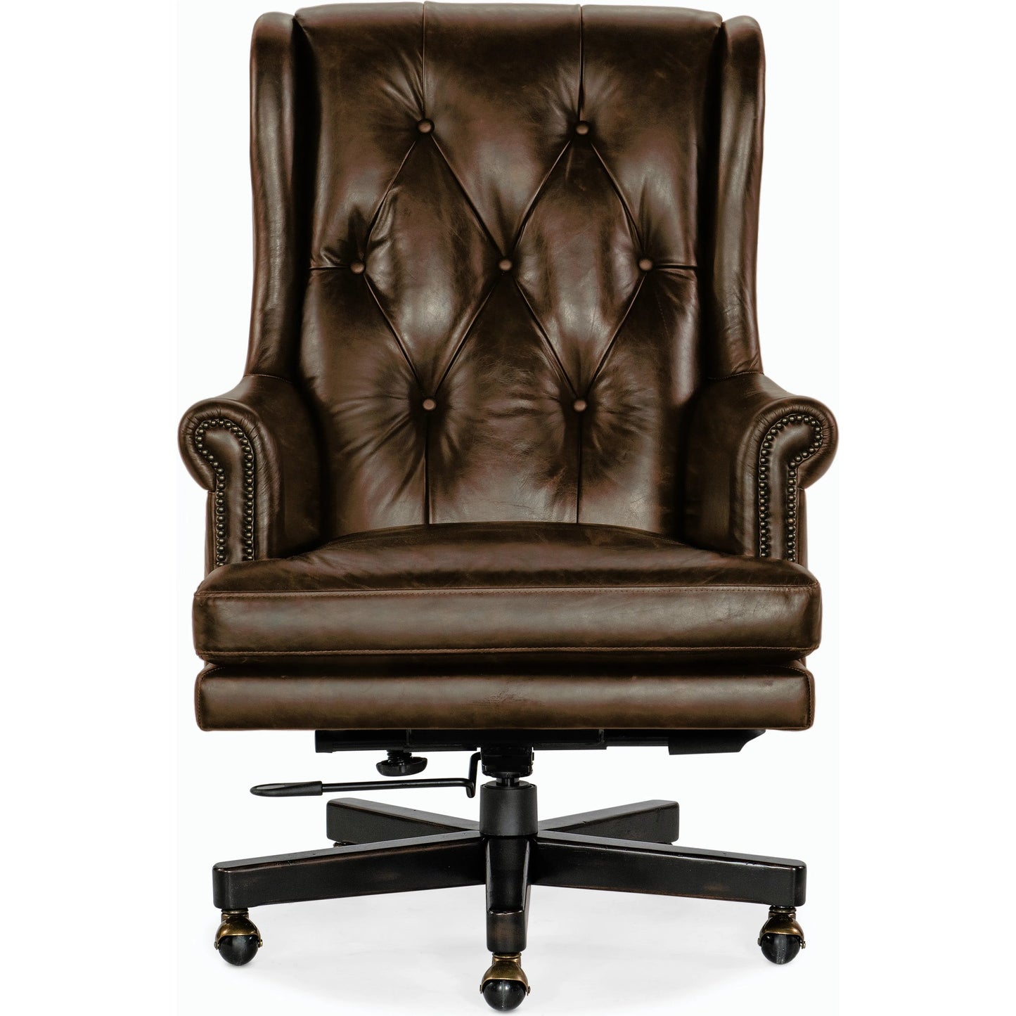 004 SI-2185861 | Additional Silo | Charleston Executive Swivel Tilt Chair by Hooker Furniture in brown. Made from leather in a traditional style.