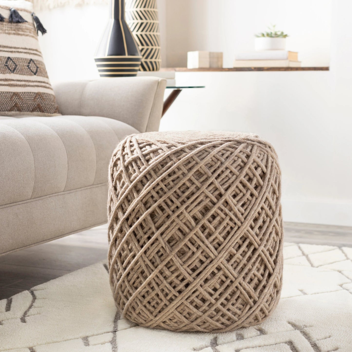 014 SR-881482 | Lifestyle | Xena - 33962 by Livabliss in wheat. Made from 100% wool, 100% polystyrene, 100% polyester in a modern style.