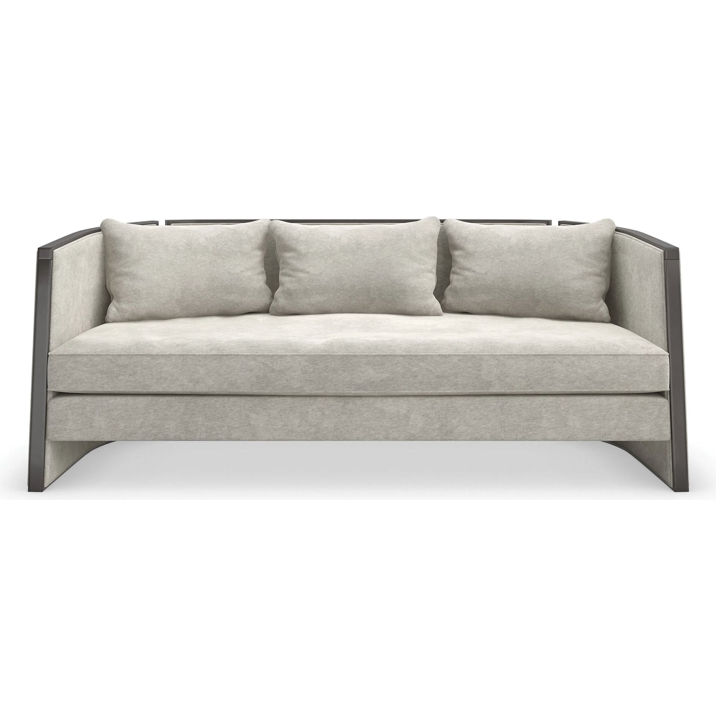 005 SI-2193911 | Additional Silo | Cut Away Sofa by Caracole in seal skin, brushed gold. Made from birch in a unique style.