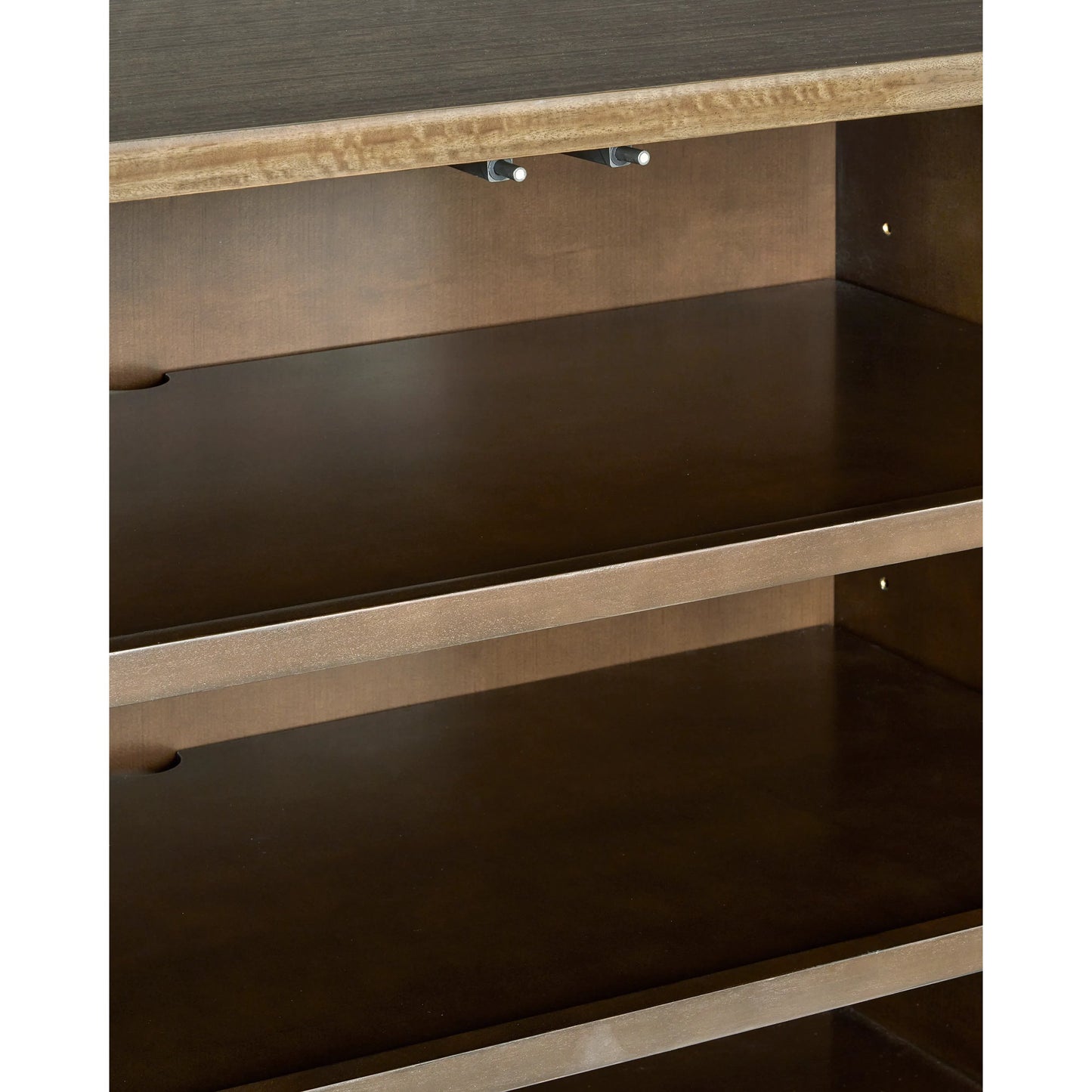 006 SI-2191691 | Additional Silo | Colette Cabinet by Currey and Company in tawny brown, polished brass, mirror. Made from figured eucalyptus, stainless steel, glass in a modern style.