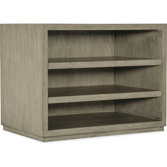001 SI-1900791 | Primary Silo | Linville Falls Open Desk Cabinet by Hooker Furniture in mink. Made from oak veneers in a modern style.