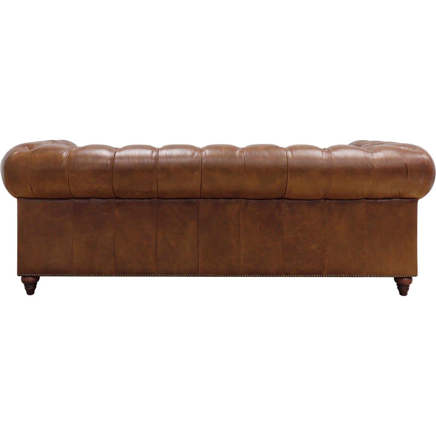 005 SI-2030354 | Additional Silo | Paris Club Chesterfield Sofa by Pasargad Home in brown. Made from top grain vintage cigar finish leather in a transitional style.