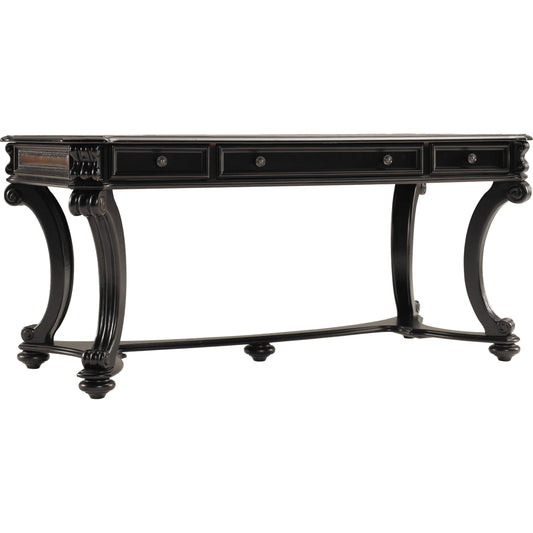 000 SI-1749888 | Primary Silo | Telluride Writing Desk by Hooker Furniture in black. Made from cherry veneers with leather, nailhead trim, high quality bonded leather in a traditional style.