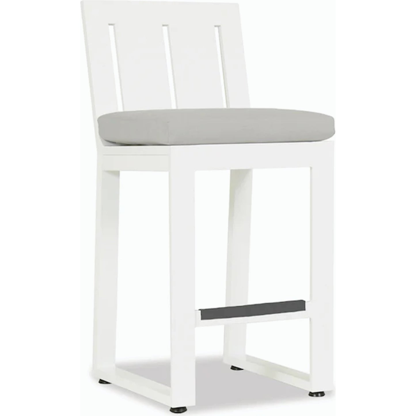 001 SI-2167139 | Additional Silo | Newport Outdoor Counter Stool by Sunset West in frost. Made from aluminum in a modern style.