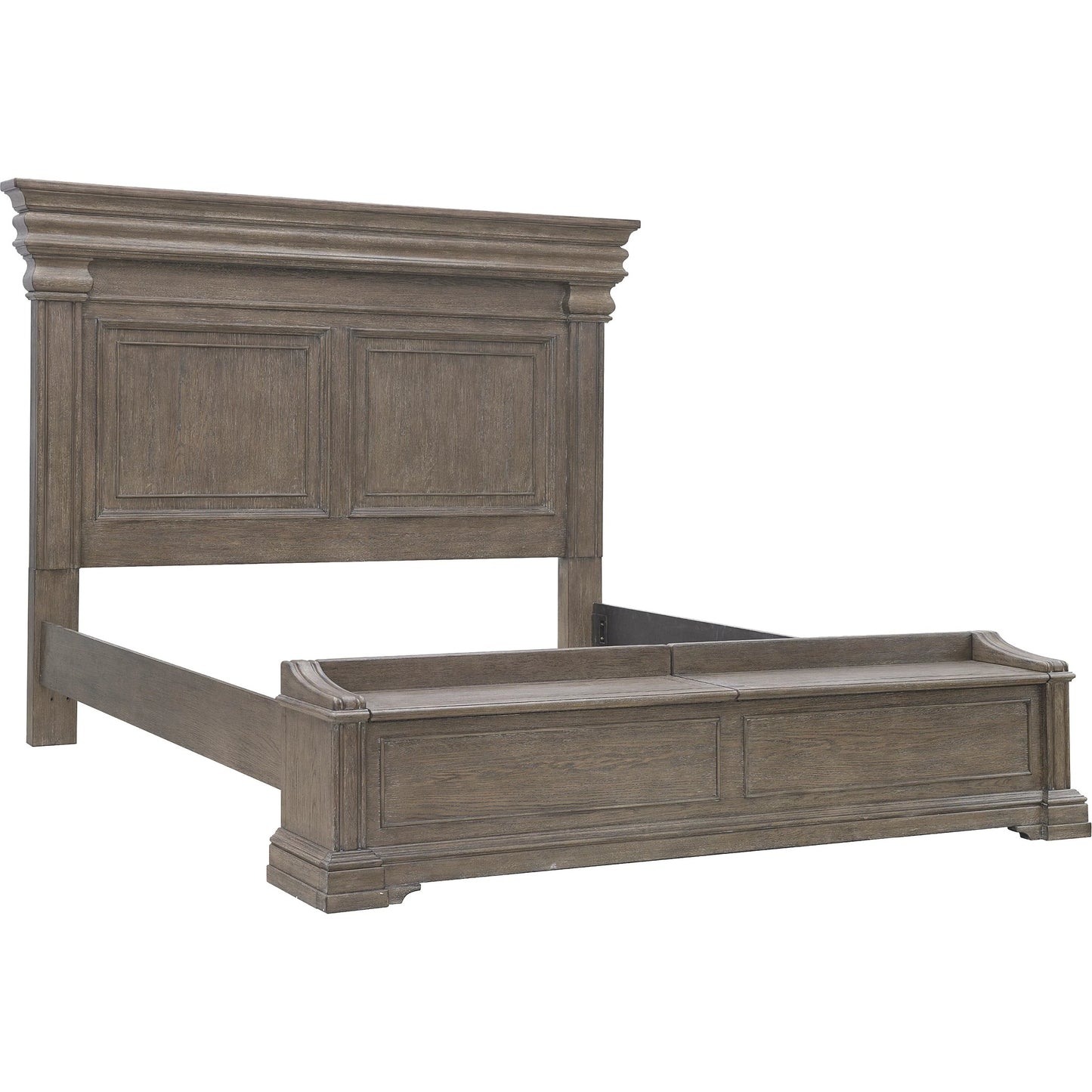 002 SI-2383574,SI-2383575,SI-2383576 | Additional Silo | Madison Ridge Bed with Chest Footboard by Pulaski Furniture in natural bark. Made from flat-cut white oak wood veneers in a unique style.