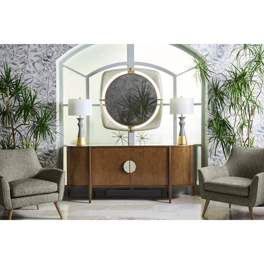 Toulouse Sideboard by Jonathan Charles in walnut. Made from walnut quarter figured veneer in a modern style.