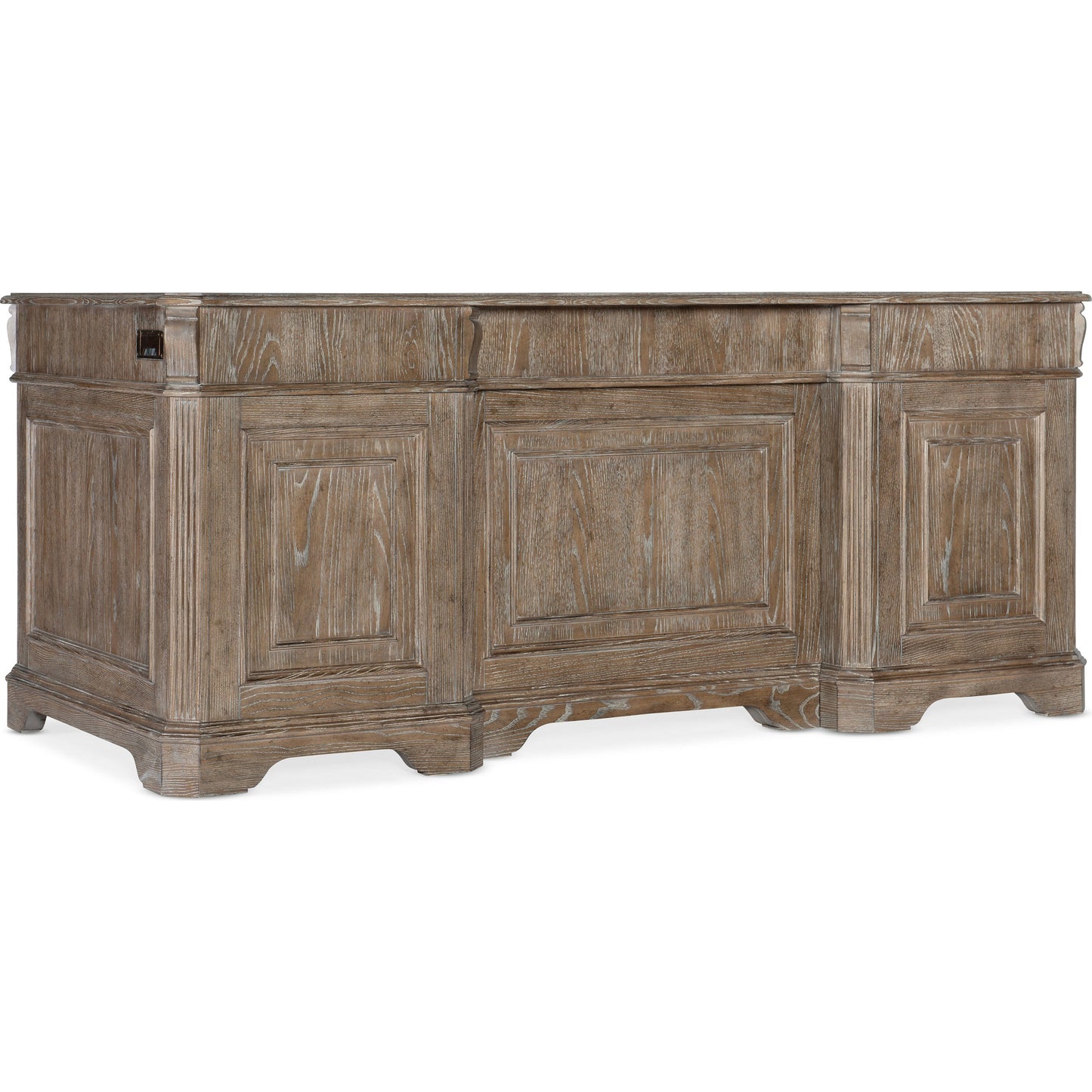 002 SI-1749876 | Additional Silo | Sutter Executive Desk by Hooker Furniture in claro. Made from cathedral oak veneers in a traditional style.