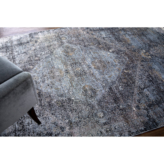 Sarrant Transitional Rug - 3963F by Feizy in gray, silver, ivory. Made from viscose, polyester in a unique style.