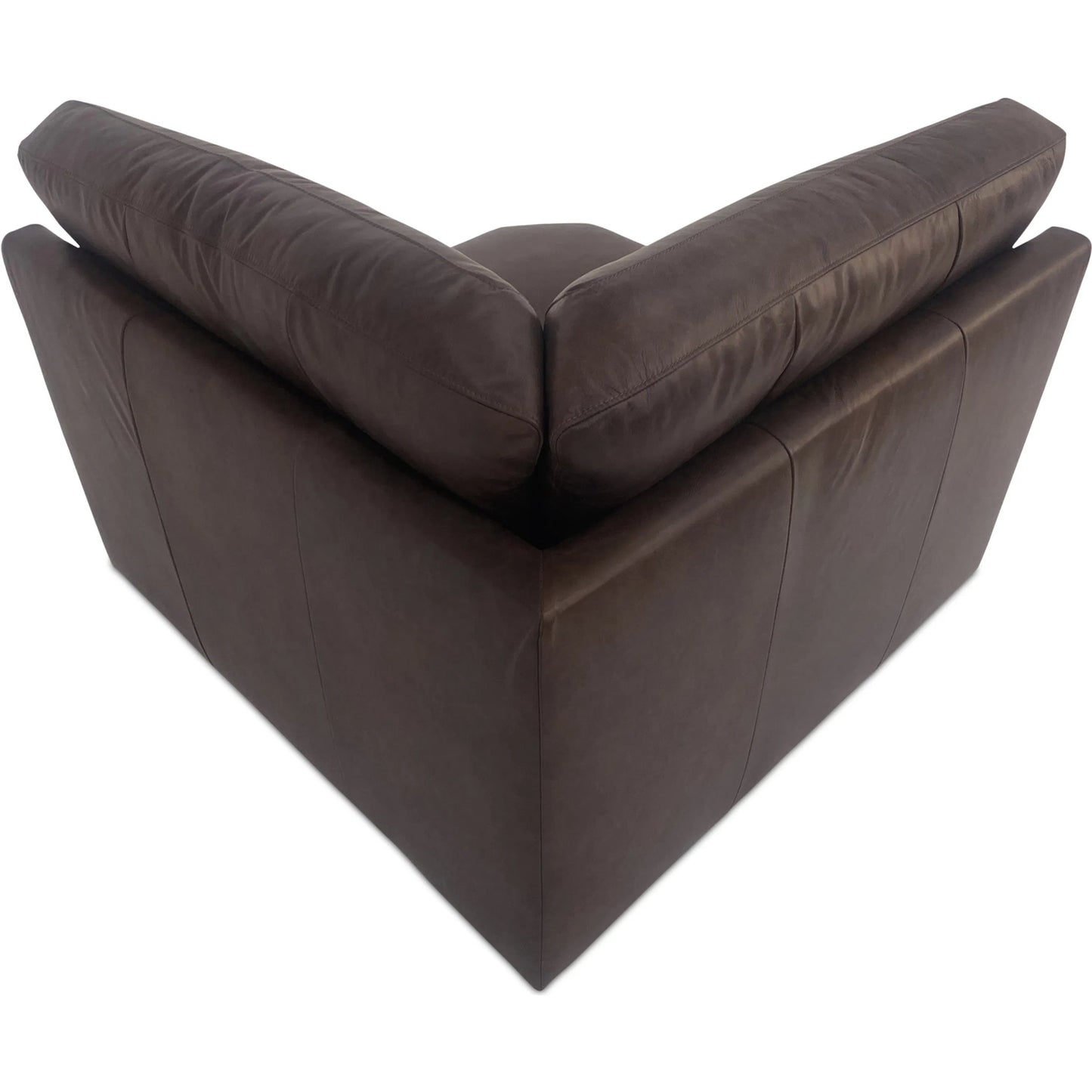 004 SI-2368389 | Additional Silo | Thurlow Corner Chair by Moe's Home Collection in espresso. Made from upholstery: 100% top grain leather, high density foam, feather fill, solid red meranti wood frame, webbing seat in a unique style.