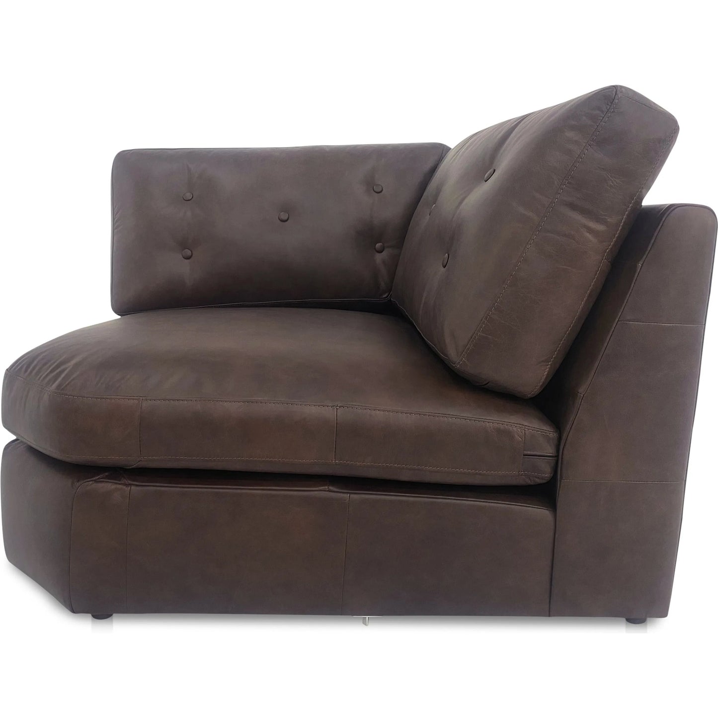 003 SI-2368389 | Additional Silo | Thurlow Corner Chair by Moe's Home Collection in espresso. Made from upholstery: 100% top grain leather, high density foam, feather fill, solid red meranti wood frame, webbing seat in a unique style.
