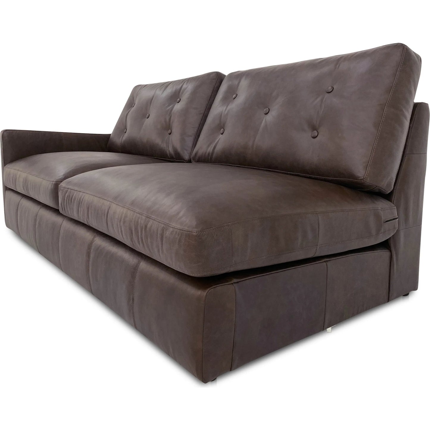 003 SI-2368387 | Additional Silo | Thurlow Arm Facing Sofa by Moe's Home Collection in espresso. Made from upholstery: 100% top grain leather, high density foam, feather fill, solid red meranti wood frame, webbing seat in a unique style.