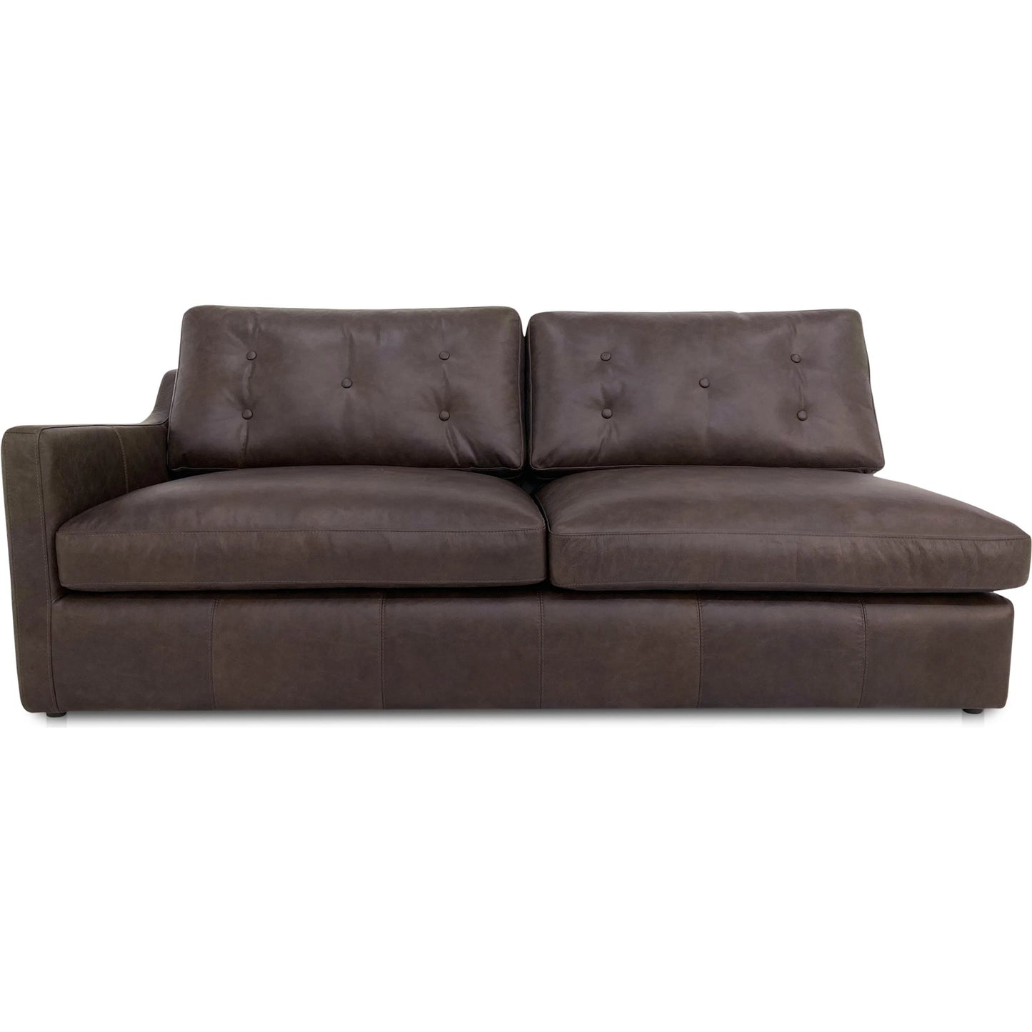 001 SI-2368387 | Primary Silo | Thurlow Arm Facing Sofa by Moe's Home Collection in espresso. Made from upholstery: 100% top grain leather, high density foam, feather fill, solid red meranti wood frame, webbing seat in a unique style.