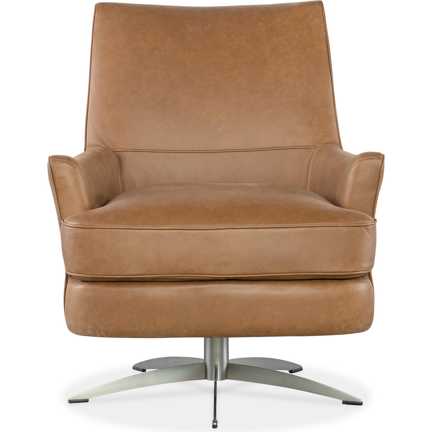 004 SI-2133800 | Additional Silo | Sheridan Swivel Chair by Hooker Furniture in denver coffee. Made from leather, denver coffee (nubuck top grain) in a transitional style.
