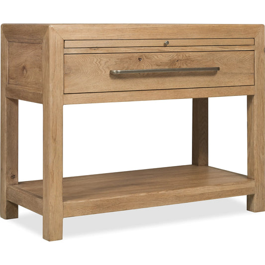 Driftwood One-Drawer Nightstand with Stone by Hooker Furniture. Made from oak solids, oak veneers, stone in a transitional style.