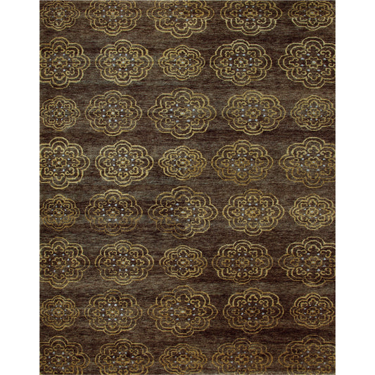 Qing Transitional & Botanical Rug - 6065F by Feizy. Made from wool, viscose in a unique style.