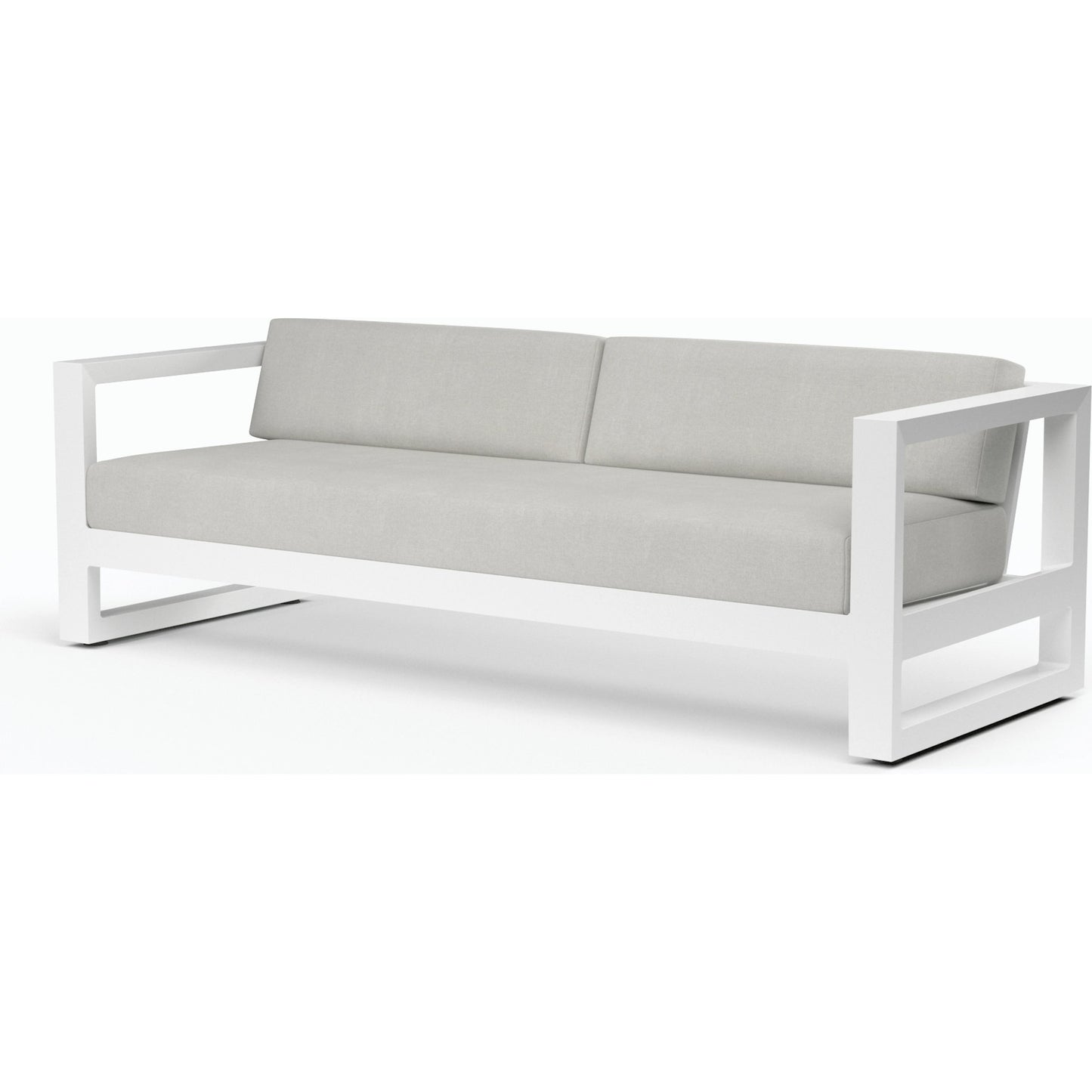 001 SI-2167137 | Primary Silo | Newport Outdoor Sofa in Cast Silver by Sunset West in frost. Made from aluminum in a modern style.