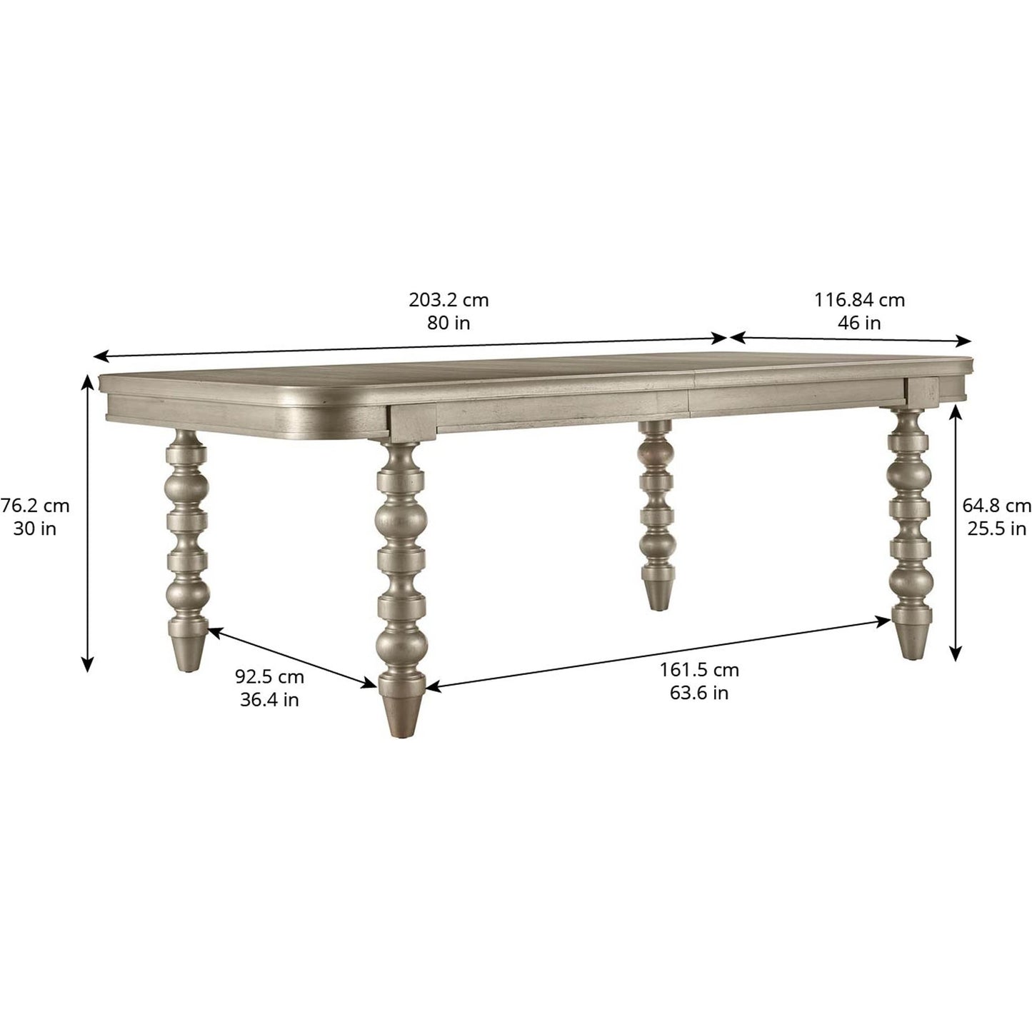 005 SI-1946525 | Additional Silo | Morrissey Oldham Extendable Dining Table by A.R.T. Furniture in silver and bezel. Made from parawood solids, primavera veneers in a transitional style.