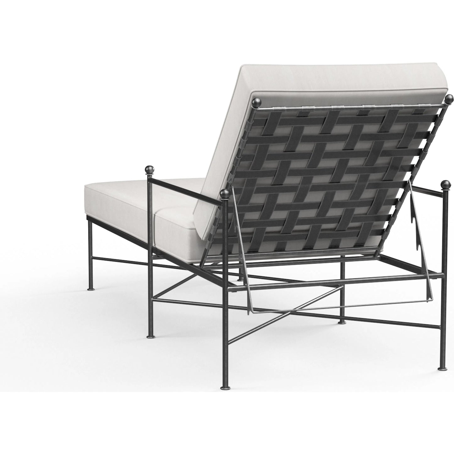 002 SI-2166921 | Additional Silo | Provence Outdoor Chaise Lounge by Sunset West in pewter. Made from wrought iron in a modern style.