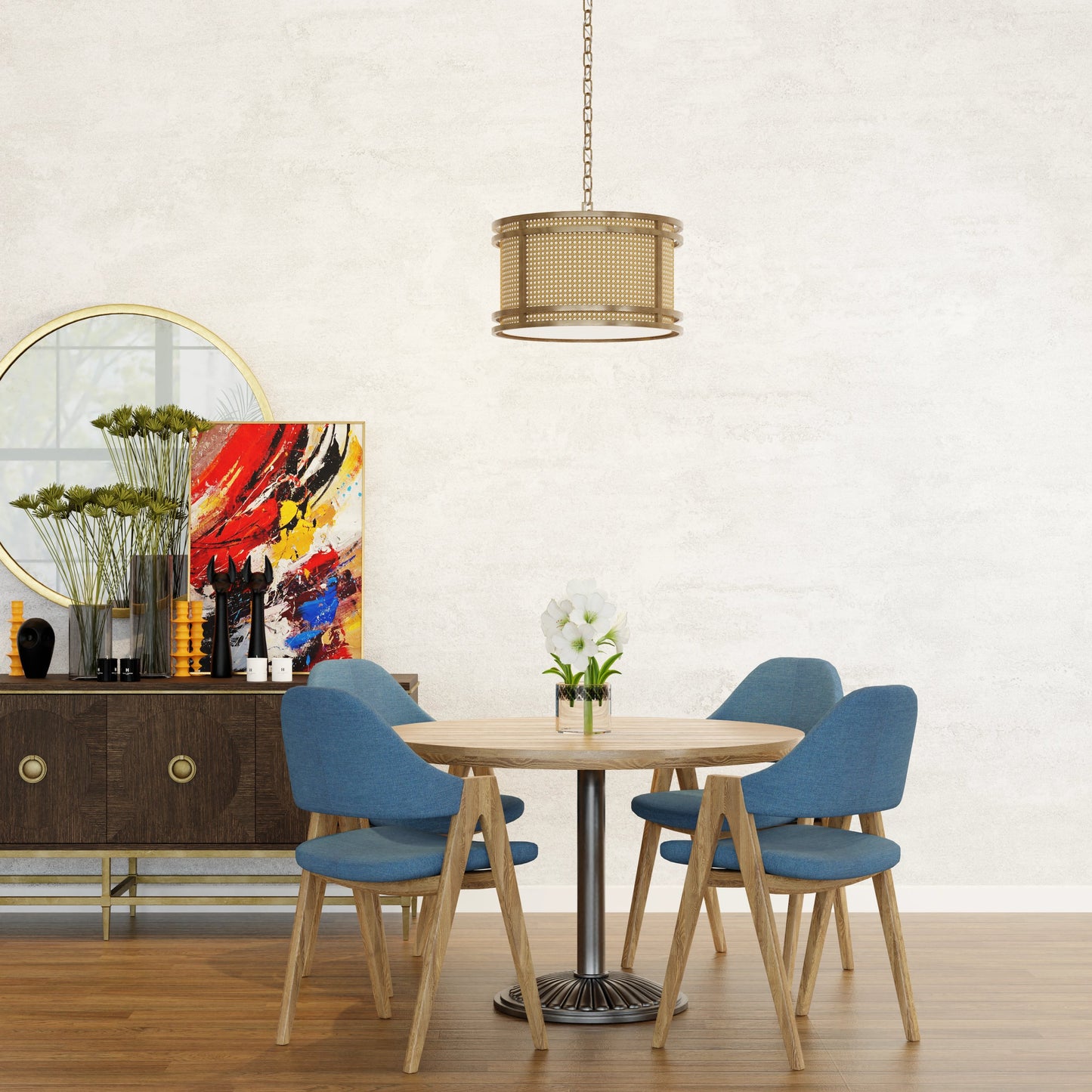 006 SI-1966007 | Lifestyle | Tailor Chandelier by Lumanity in light bronze. Made from iron, paper in a cottage & farmhouse style.