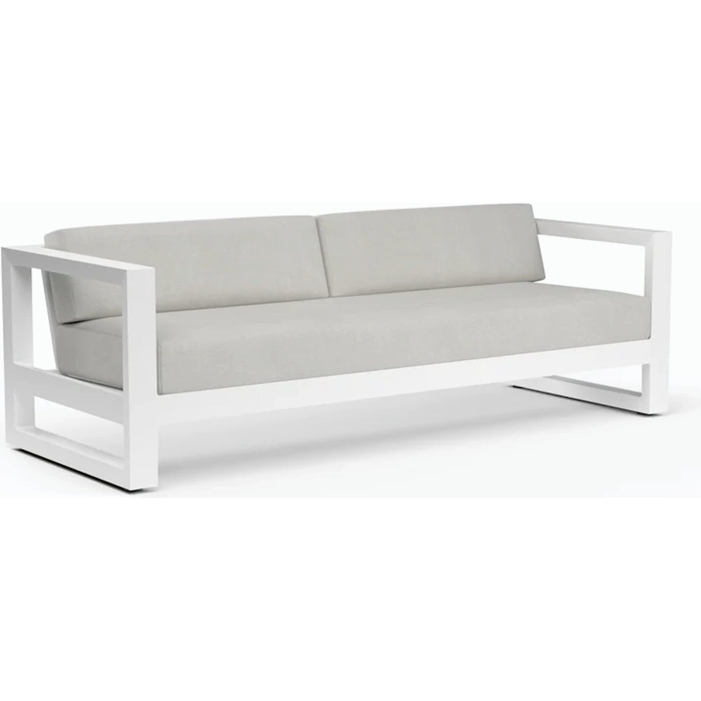 004 SI-2167137 | Additional Silo | Newport Outdoor Sofa in Cast Silver by Sunset West in frost. Made from aluminum in a modern style.