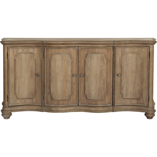 Weston Hills Buffet by Pulaski Furniture in flax seed. Made from hardwood solids, hickory veneers in a traditional style.