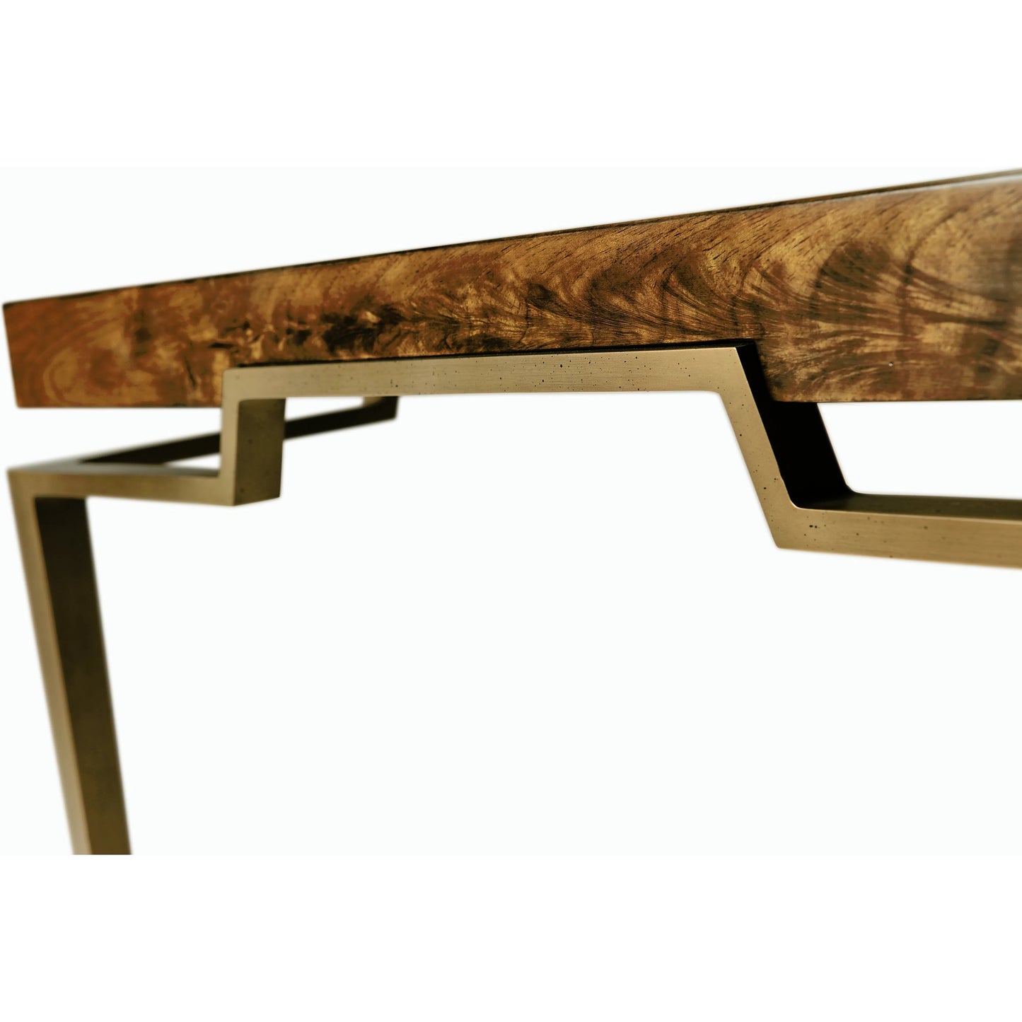 006 SI-1991102 | Closeup | Toulouse Cocktail Table by Jonathan Charles in walnut. Made from walnut quarter figured veneer in a modern style.