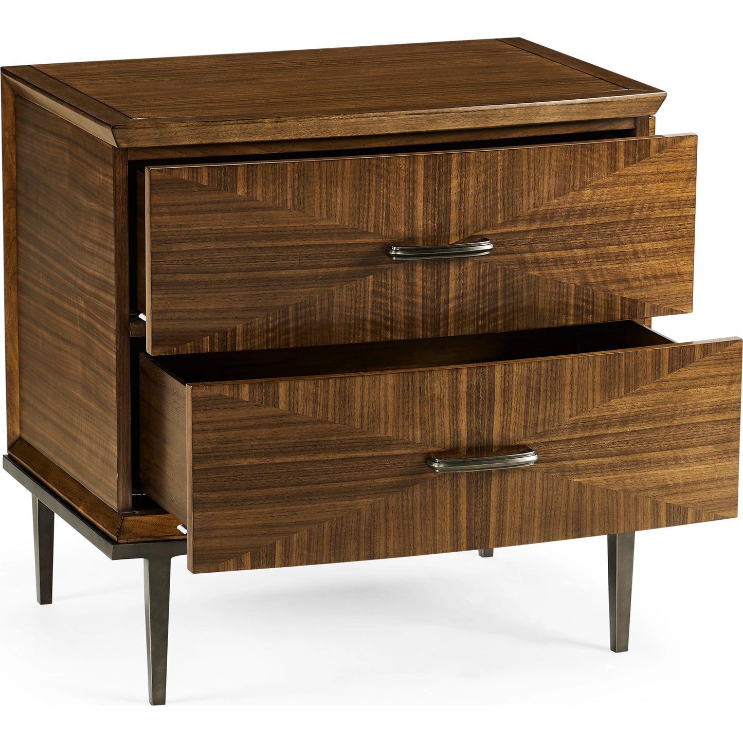 004 SI-1991097 | Additional Silo | Toulouse Bedside Chest by Jonathan Charles in walnut. Made from walnut quarter figured veneer in a modern style.