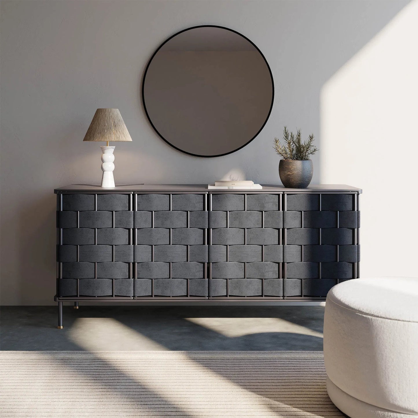 011 SI-2452978 | Lifestyle | Bishop Sideboard by LH Imports in grey. Made from unique in a transitional style.