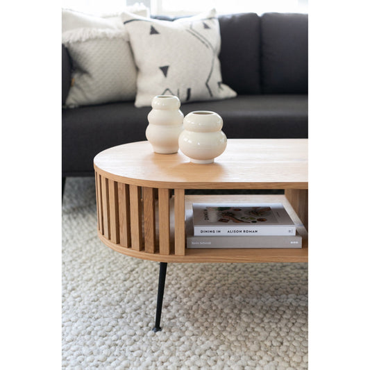 Henrich Coffee Table by Moe's Home Collection in white oil. Made from solid wanut, walnut veneer top, steel legs in a modern style.