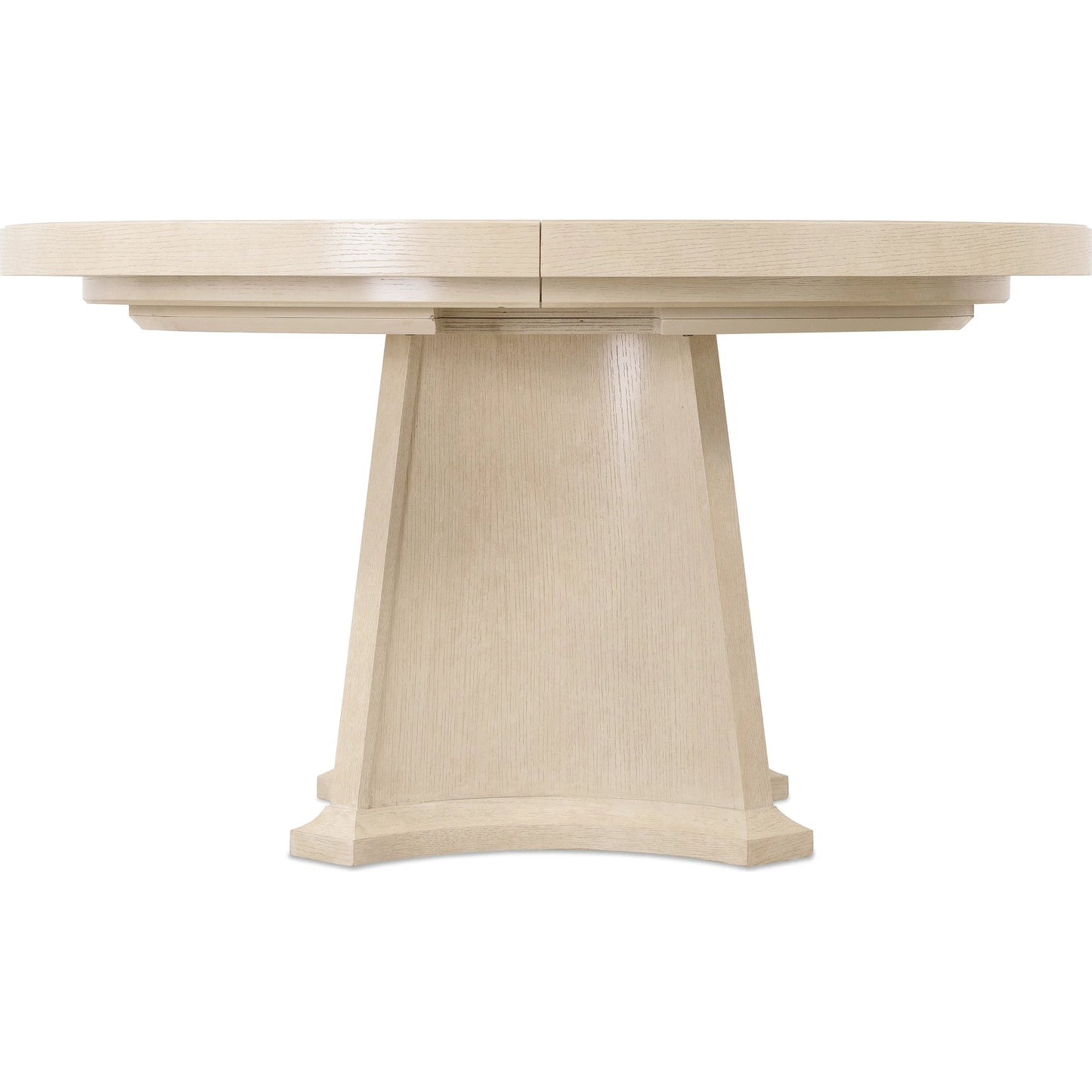 002 SI-2353954 | Additional Silo | Westwood Round Dining Table with One 20-inch Leaf by Hooker Furniture in light wood and polished limestone. Made from oak veneers in a transitional style.