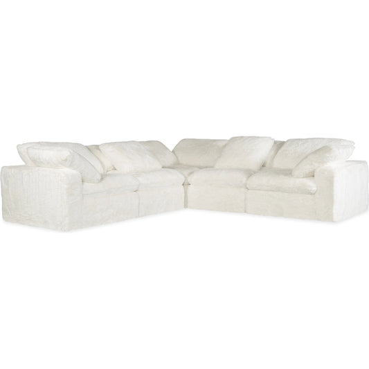 001 SI-2250800 | Primary Silo | Barefoot 5-Seat Sectional by Hooker Furniture in white. Made from 100% polyester in a transitional style.