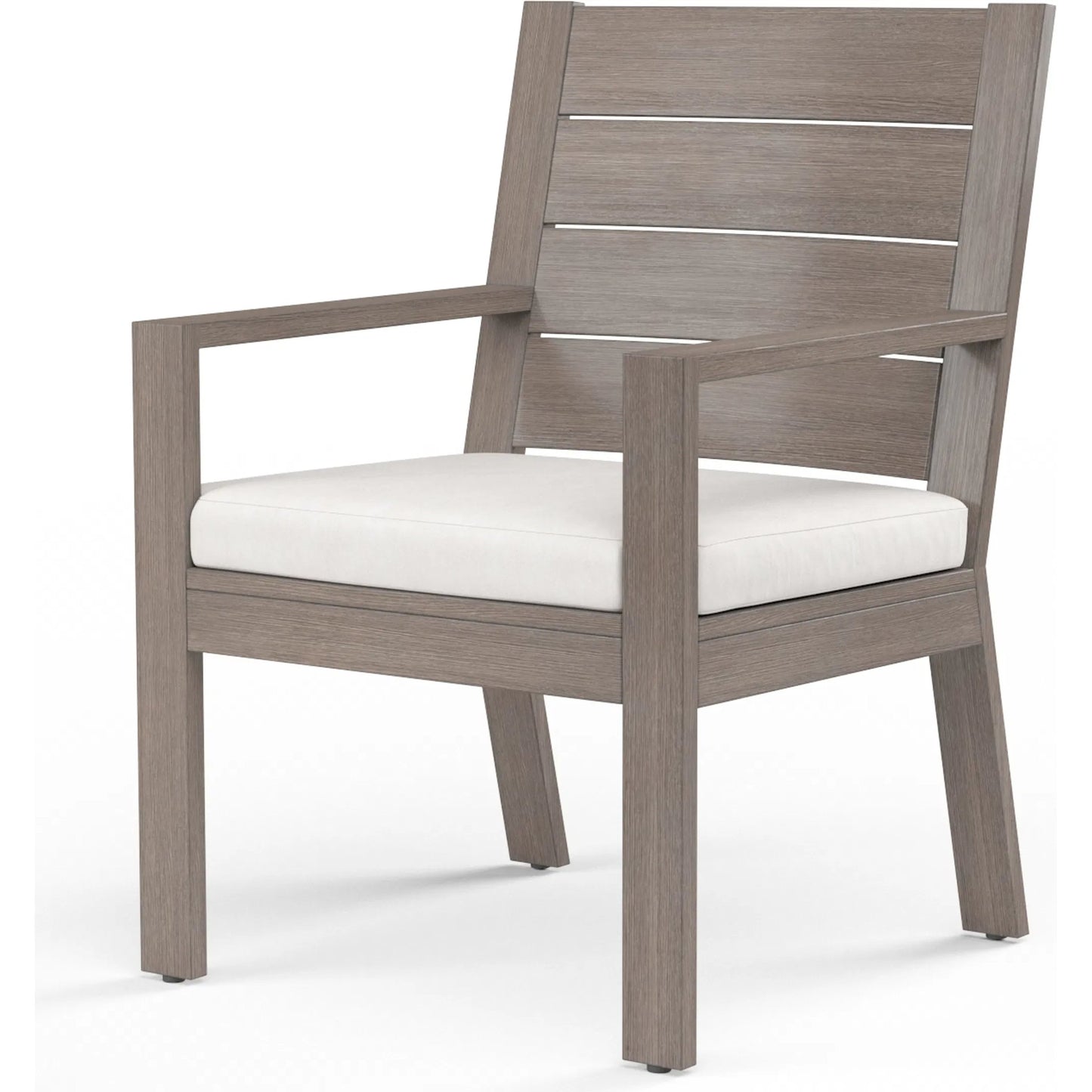 001 SI-2166945 | Primary Silo | Laguna Outdoor Dining Chair by Sunset West in driftwood. Made from aluminum in a modern style.