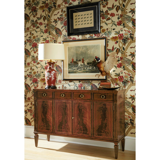 Buckingham Regency Style Mahogany Credenza by Jonathan Charles in brown and medium antique mahogany. Made from acacia in a traditional style.