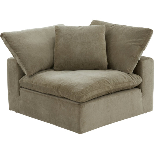 001 SI-1985186 | Primary Silo | Clay Corner Chair by Moe's Home Collection in coastside sand. Made from upholstery: neverfear™ fabric, 100% polyester, plywood frame, 50% feather, fibre blend channeled in a modern style.
