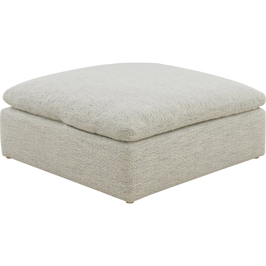 016 SI-1985194 | Primary Silo | Clay Ottoman by Moe's Home Collection in coastside sand. Made from upholstery: neverfear™ fabric, 100% polyester, plywood frame, 50% feather, fibre blend channeled in a modern style.