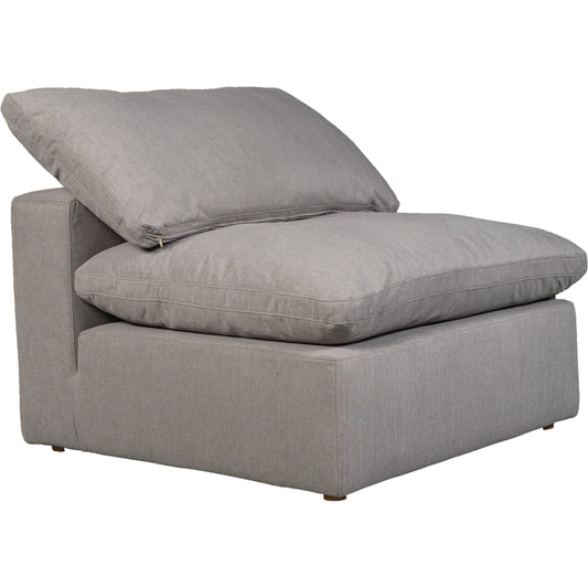 041 SR-779060 | Primary Silo | Terra Condo Slipper Chair Performance Fabric by Moe's Home Collection in grey. Made from upholstery: 100% polyester livesmart stain resistant fabric, wood, plywood frame, 50% feather, fiber-fill, 20% feather in a modern style