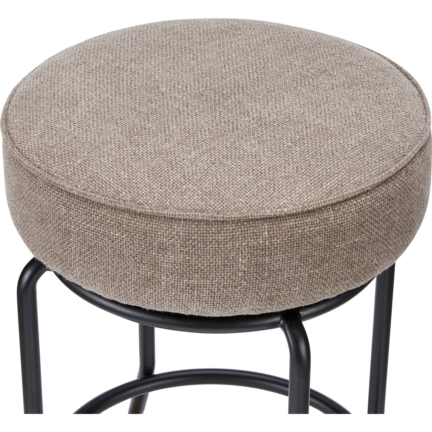 004 SI-2441448 | Closeup | Kelsey Swivel Counter Stool by Moe's Home Collection in brown. Made from 100% polyester, iron frame, foam, plywood in a transitional style.