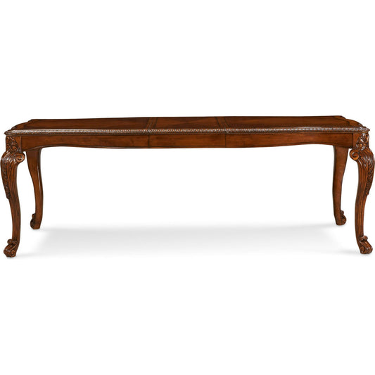 Old World Dining Table by A.R.T. Furniture in brown and medium cherry. Made from new zealand pine solids, cathedral cherry veneer, exotic avodire veneer in a traditional style.