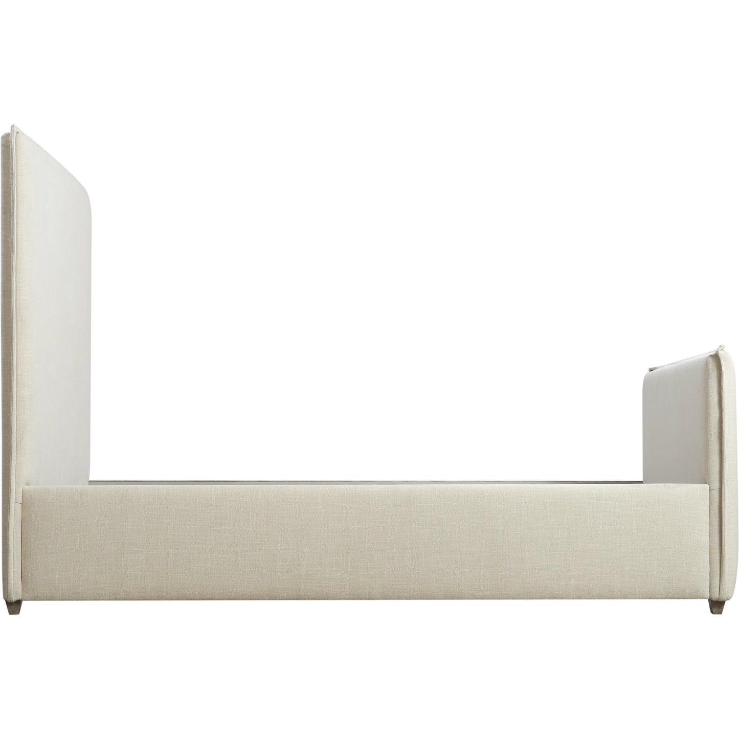 002 SI-2130653,SI-2130654 | Primary Silo | Zest Flanged Upholstered Bed by Zest in beige, flax and cream. Made from rubberwood, fabric in a modern style.