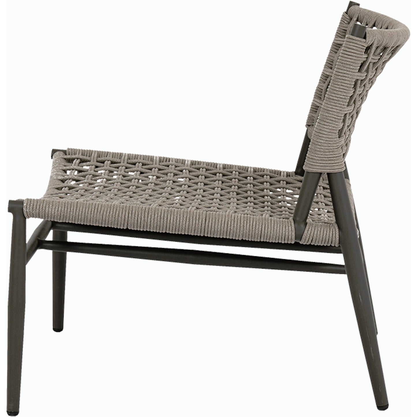 004 SI-2167119 | Additional Silo | Grigio Outdoor Cushionless Accent Chair by Sunset West in graphite. Made from olefin rope in a coastal style.