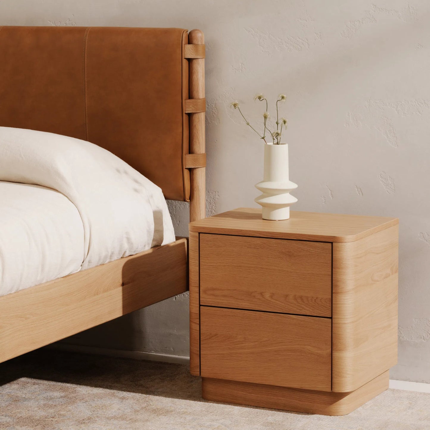 035 SI-2253997 | Lifestyle | Round Off Tall Nightstand by Moe's Home Collection. Made from unique in a transitional style.