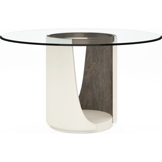 001 SI-2064949 | Primary Silo | Blanc Round Dining Table by A.R.T. Furniture in alabaster, burnished bronze. Made from parawood solids, resin, metal, glass in a modern style.