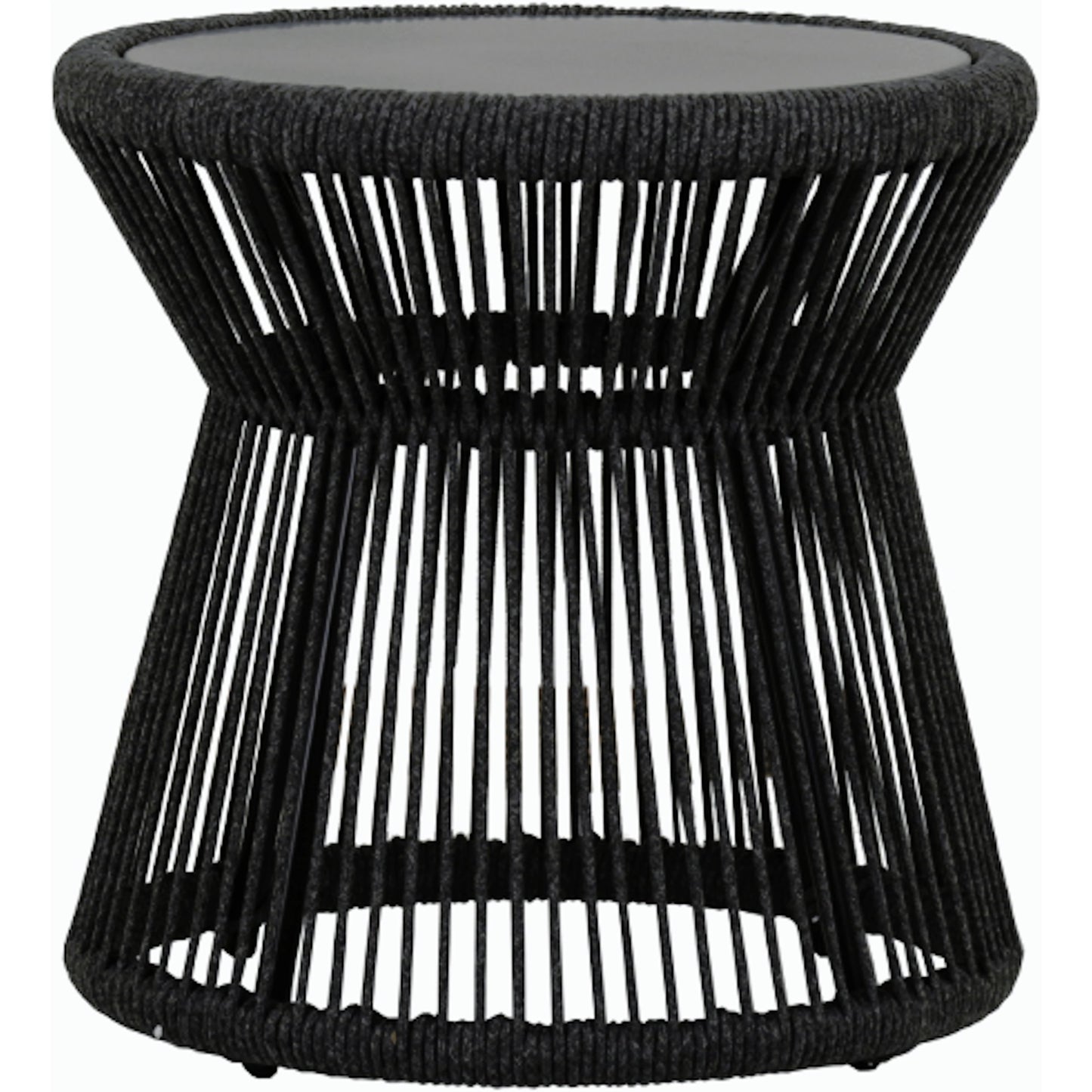 001 SI-2167032 | Additional Silo | Milano Outdoor End Table by Sunset West in slate. Made from olefin rope in a coastal style.