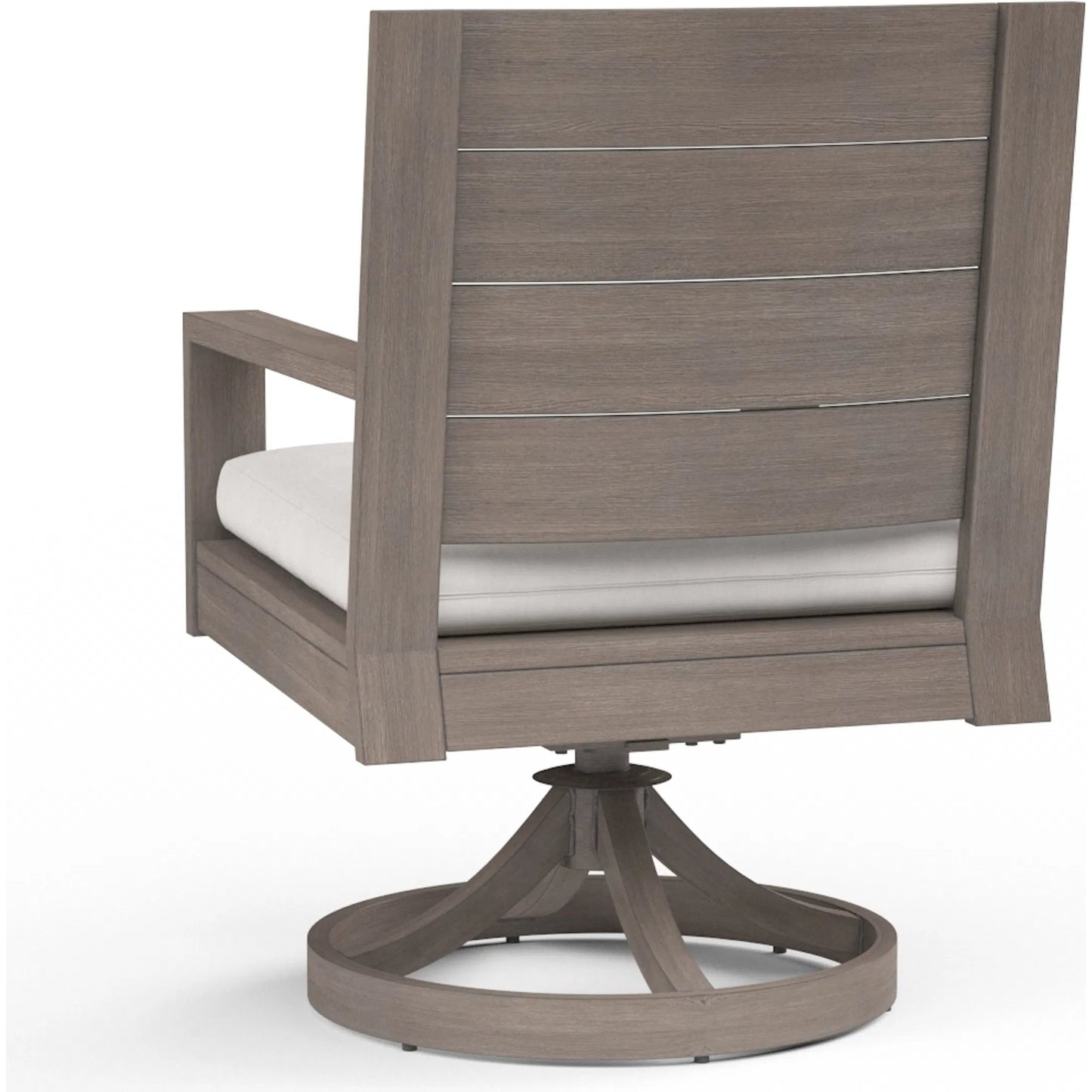 002 SI-2166946 | Additional Silo | Laguna Outdoor Swivel Dining Chair by Sunset West in driftwood. Made from aluminum in a modern style.