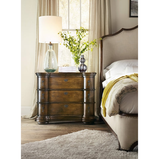 Archivist Bachelors Chest by Hooker Furniture in pecan. Made from pecky pecan veneers, felt in a traditional style.