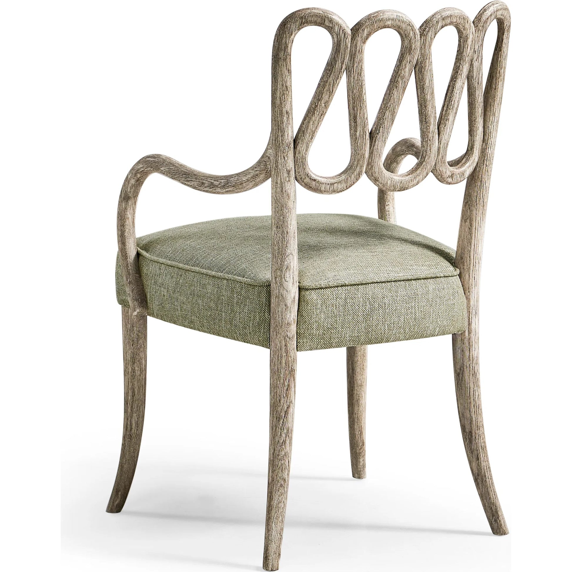 Ampney Arm Chair (Set of 2) by Jonathan Charles in light brown and washed grey oak. Made from oak, foam, fabric in a traditional style.